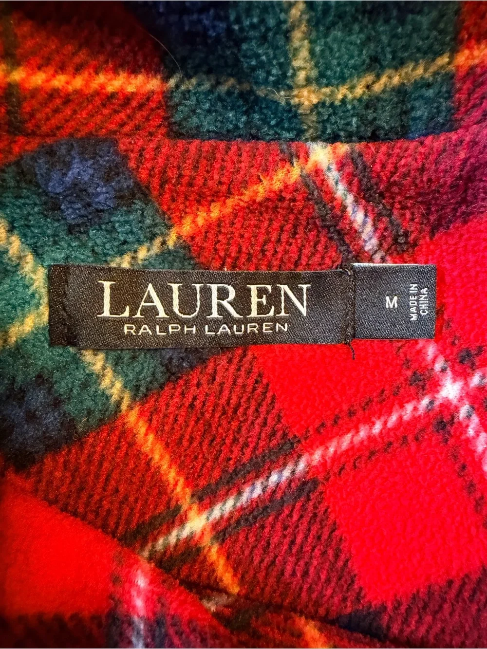 Lauren Ralph Lauren Plaid Fleece Pajama Set Size Medium